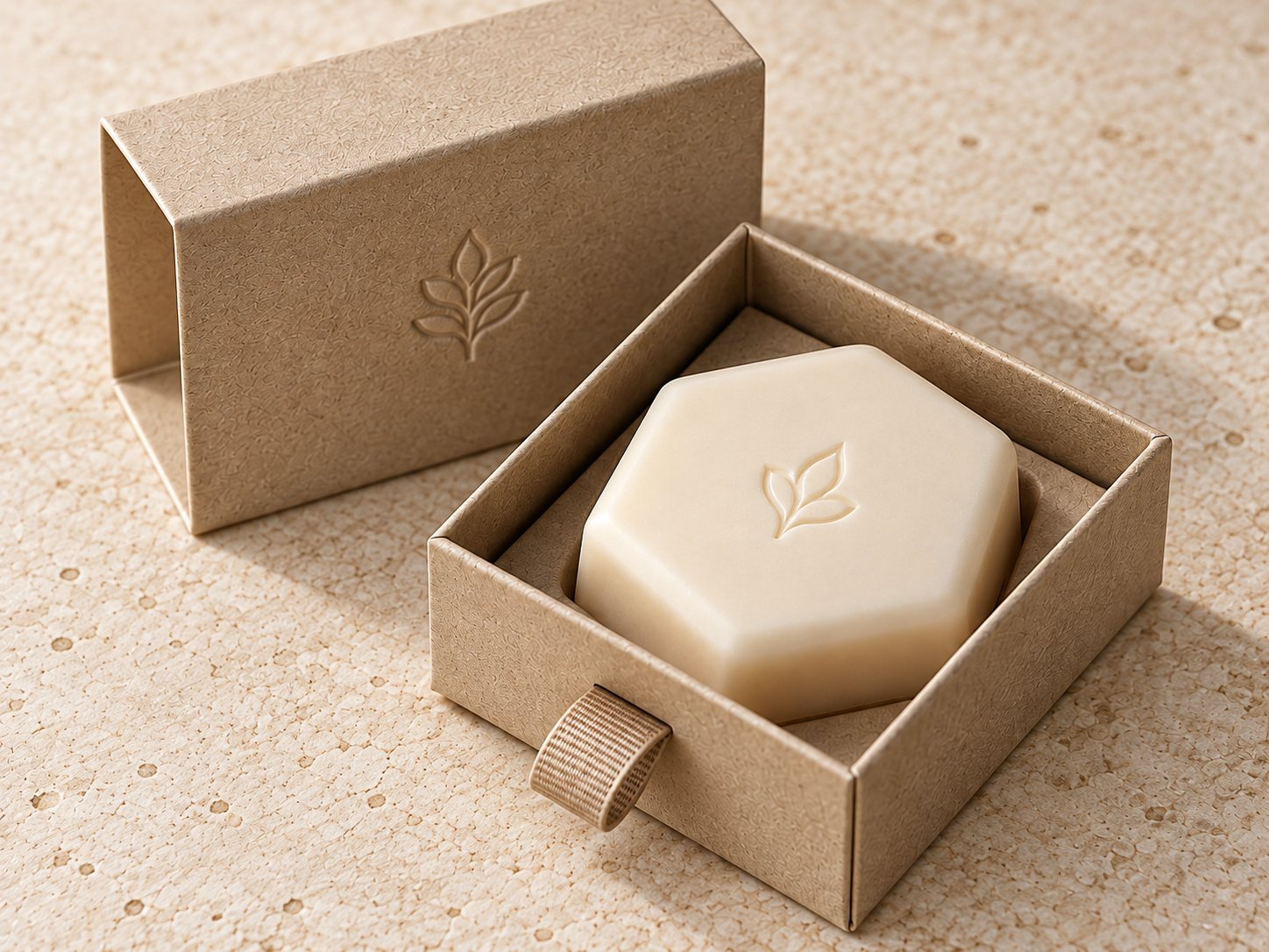 Custom Hexagonal Travel Soap in Kraft Drawer Box — Product detail · 2 / 3
