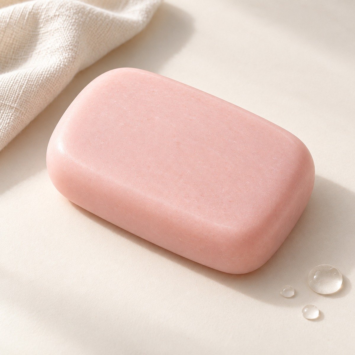 Pink rounded rectangular amino acid cleansing bar