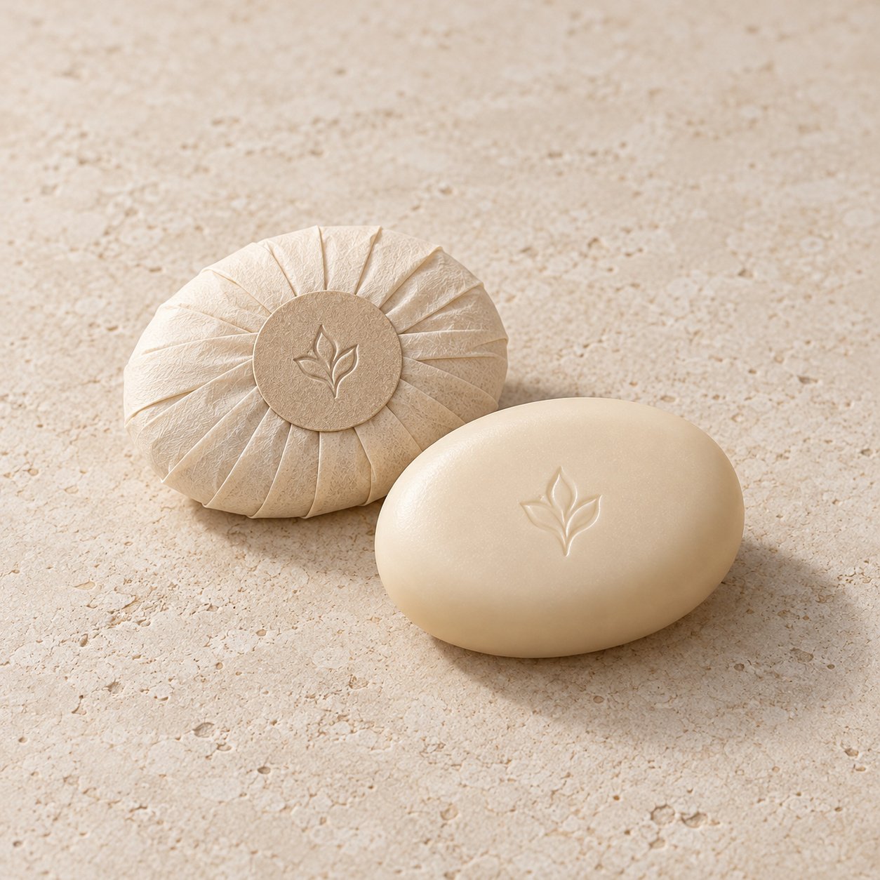 Private Label Hotel Soap with Pleated Paper Wrap — Main image · 1 / 3