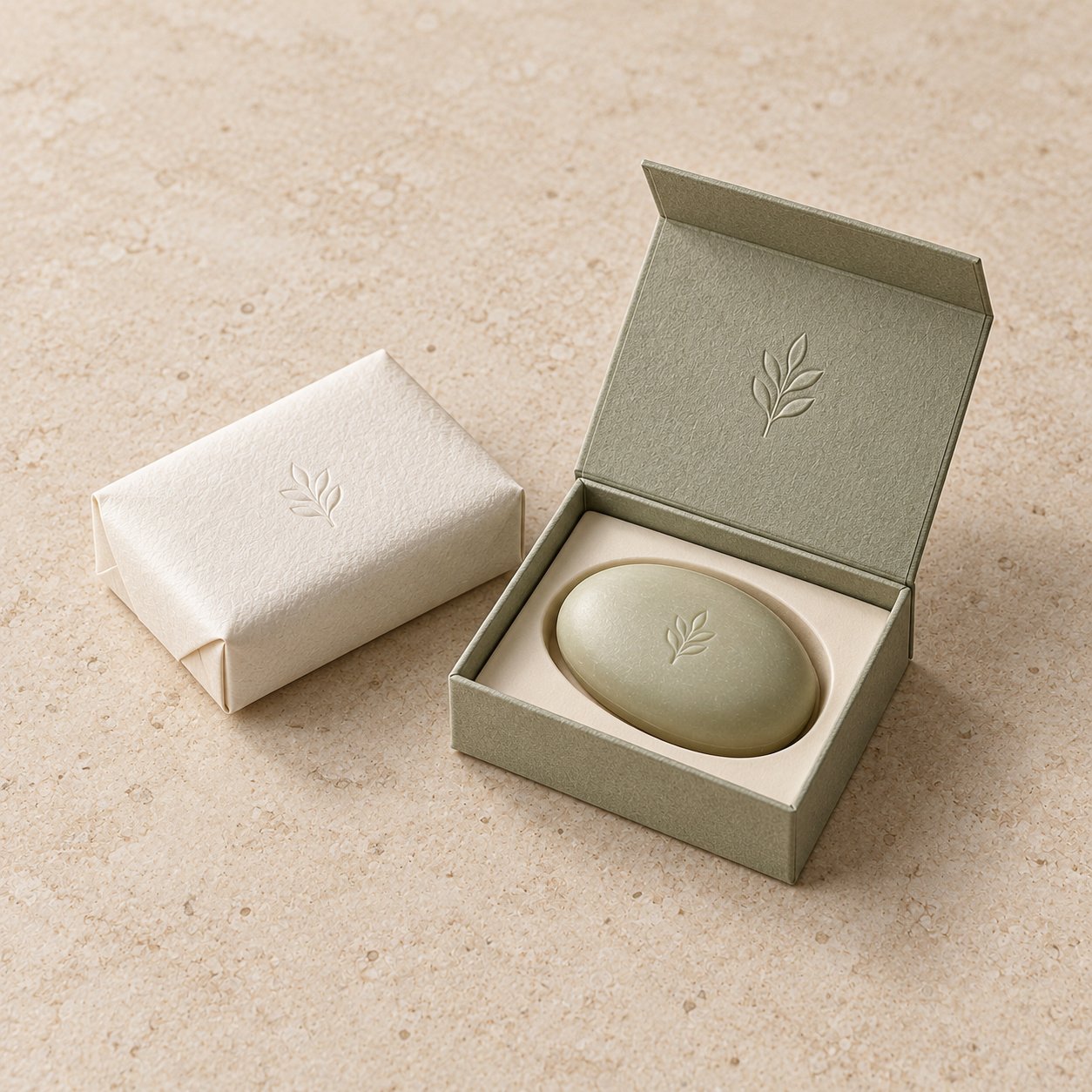 Private Label Travel Soap in Sage Green Box — Main image · 1 / 3